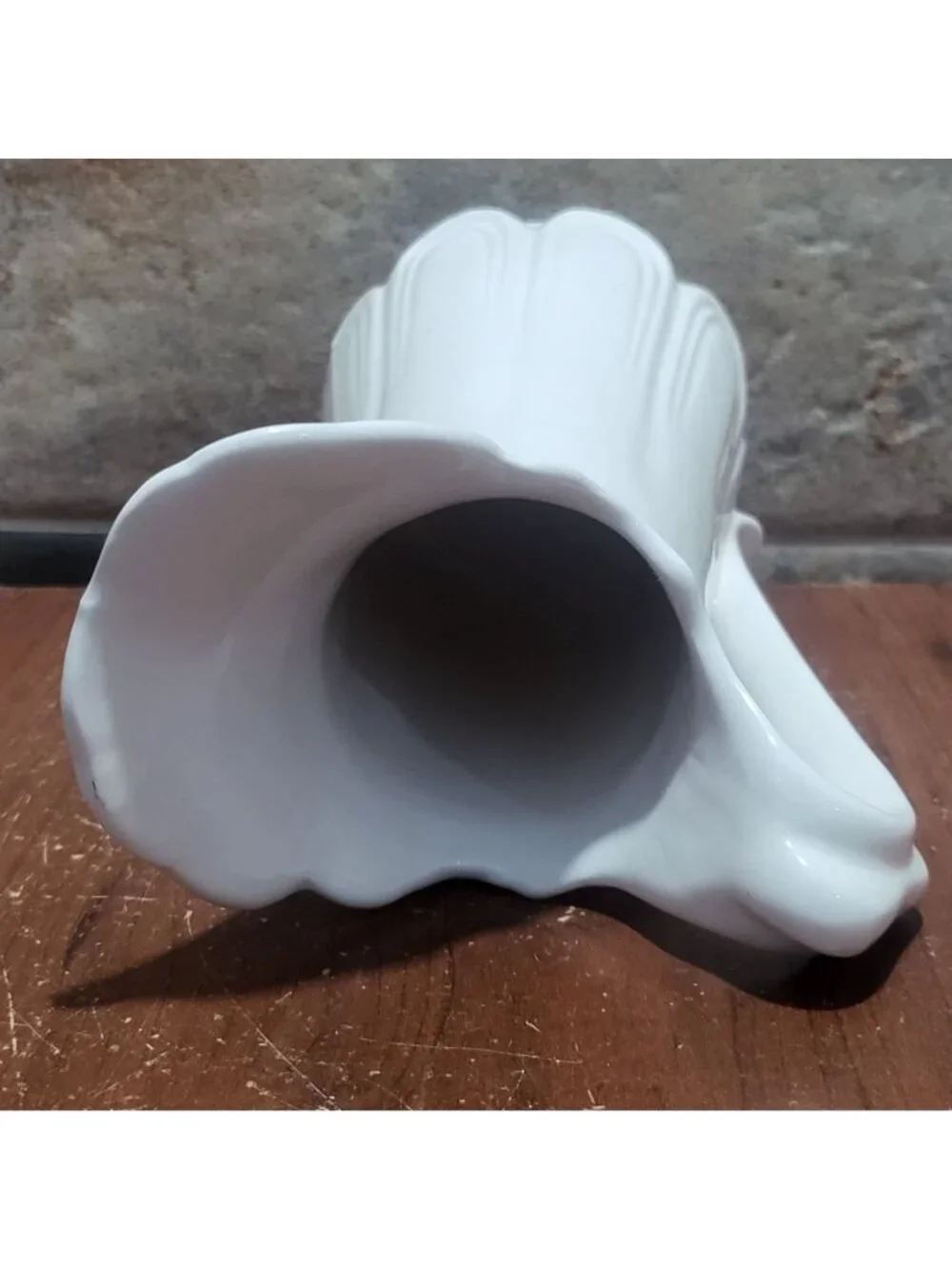 Vintage White Ironstone Water Pitcher Scallop Design